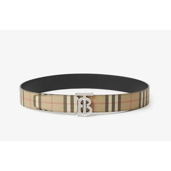 Burberry Men’s TB Monogram Motif Vintage Check Reversible Belt 100cm - Picture 1 of 12